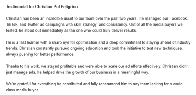 Client Testimonial 7